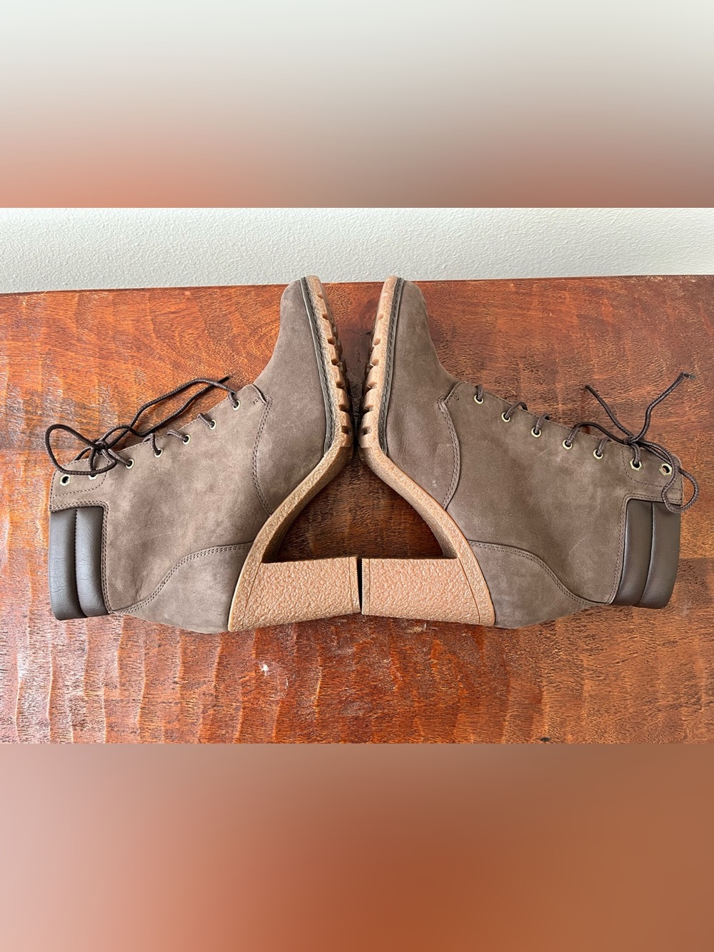 Timberland Ortholite Brown Leather Combat Hiking High Heel Western Boots sz 11 - Picture 5 of 14
